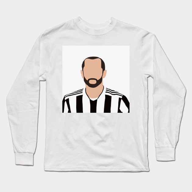 Giorgio Chiellini Minimalistic Face Art Long Sleeve T-Shirt by GotchaFace